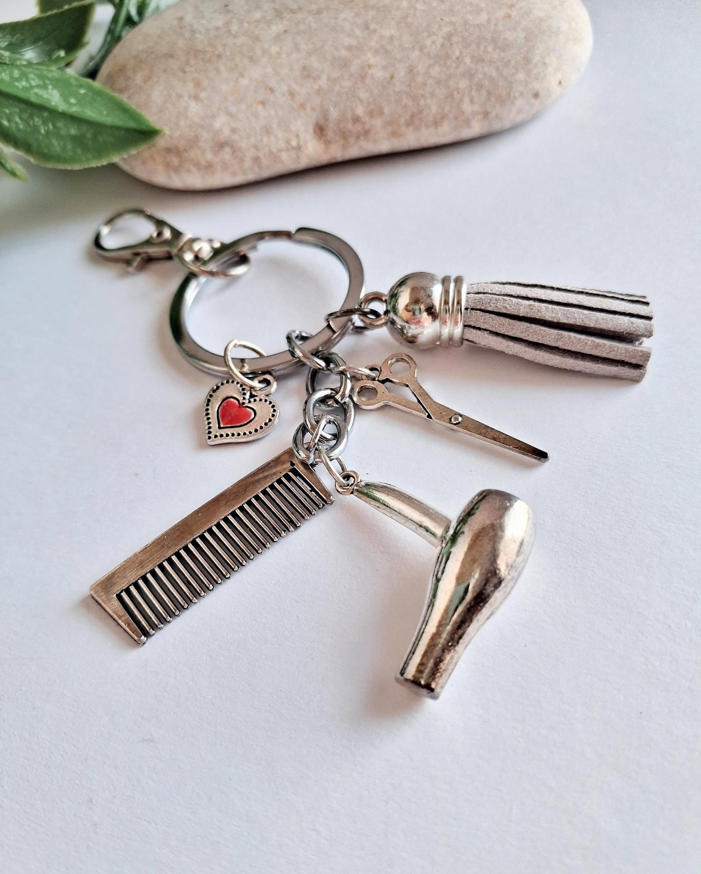 5 Portachiavi Per Parrucchiere – Palo Da Barbiere, Accessorio Regalo Per Uomo E Donna, Lega Metallica