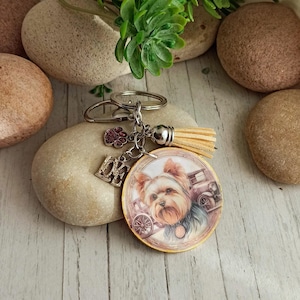 Yorkshire Terrier Keychain, Handmade Keychain, Yorkie.