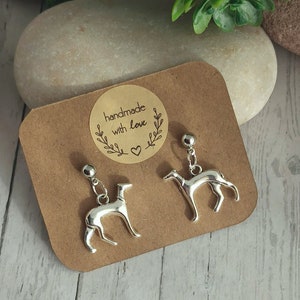 Boucles d'oreilles pendantes avec lévrier, boucles d'oreilles avec galgo. image 5