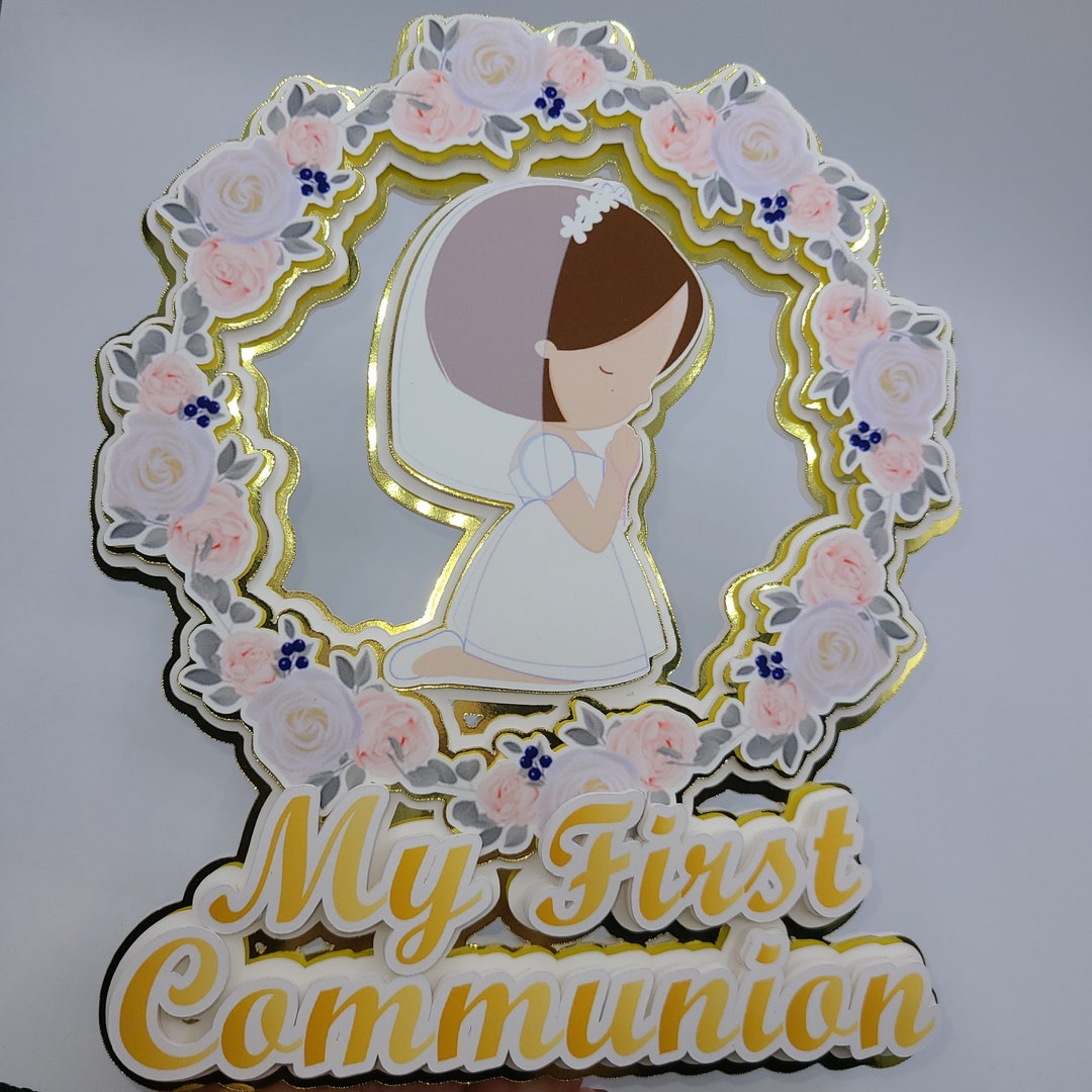 First Communion Cake Topper Etsy