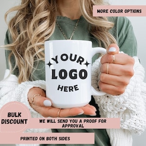 Custom logo mug, Logo cup, Small business mug, Company giveaway, Office Mug, Company Logo Mug, Custom Mug with Logo, Bulk Company Mug, Gift