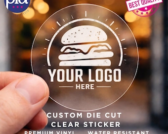Custom Clear Vinyl Stickers, Personalized Logo Decals, Water Resistant Packaging Labels