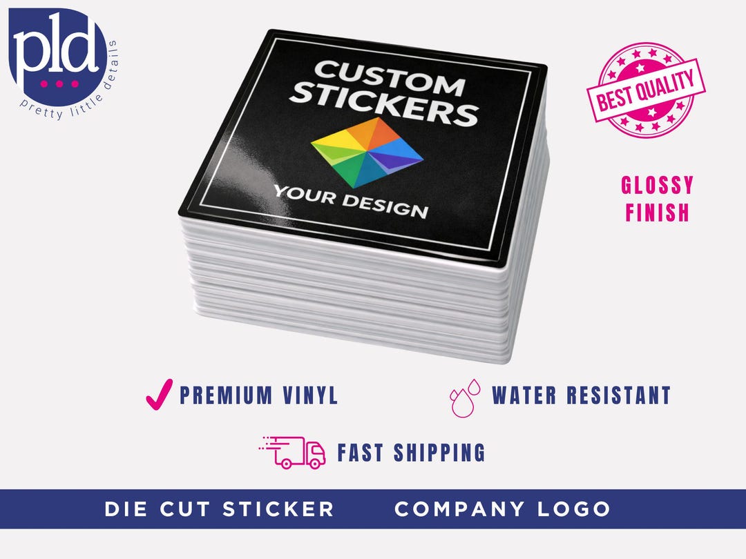 Custom Logo Stickers, Glossy Vinyl Die Cut Decals - Etsy