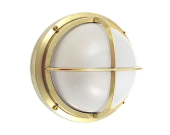 Nautical Bulkhead Light (Solid Brass, Indoor/Outdoor, UL Listed)