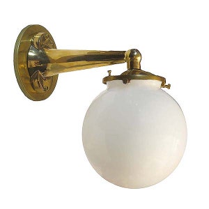 Ball Wall Light (Milk Glass Shade / Indoor / Outdoor / 10+ Finishes)