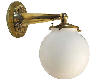 Ball-Wandleuchte (Milchglasschirm / Innen- / Außenbereich / 10+ Ausführungen)