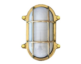 US J-Box Ready / UL Listed - Oval Bulkhead Light (Indoor / Outdoor / Solid Brass)