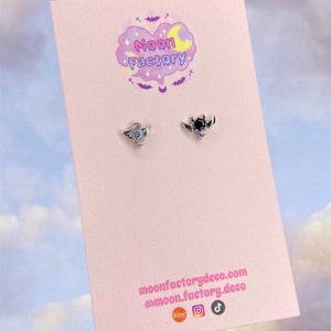 Dainty earrings angel and devil stud earrings minimalist jewelry y2k 2000s aesthetic tiny studs kawaii earrings cartilage tragus helix