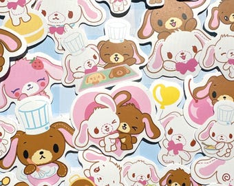 Sugar bunnies stickers kawaii junk journal stickers cute mystery sticker pack of 10 for Journaling, Planners, Scrapbooking stationary