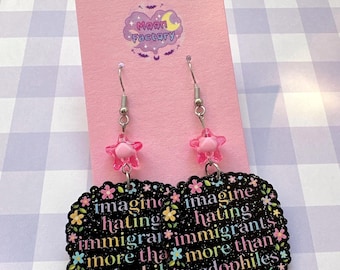 Y2k statement protest earrings kawaii grunge jewelry alt girl y2k accessories