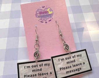 Y2k statement webcore earrings Out of My Mind frutiger aero cybercore aesthetic jewelry alt girl y2k accessories