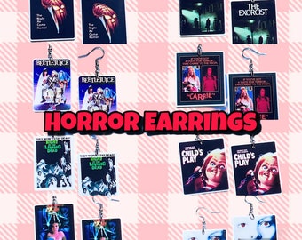 You Choose halloween movie earrings halloween earrings horror movie earrings retro nostalgia jewelry