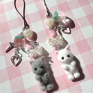 Kattenbeest-sleutelhanger kawaii-telefoonbedel telefoonbandje