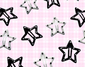 Kawaii polka dot star hairclips y2k hair accessories