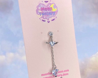Coquette earrings angel dangle drop dainty earrings 2000s aesthetic y2k jewelry kawaii earrings cartilage tragus helix