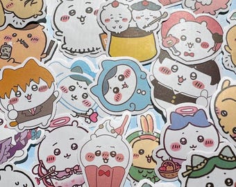 Chiikawa kawaii heisei retro stickers junk journal stickers mystery aesthetic sticker pack of 10 for Journaling, Planners, Scrapbooking
