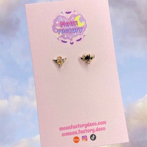 Dainty earrings angel and devil stud earrings minimalist jewelry y2k 2000s aesthetic tiny studs kawaii earrings cartilage tragus helix