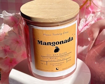 Mangonada candle - mango chili lime scented soy candle - unique candle gift - cute gifts for her