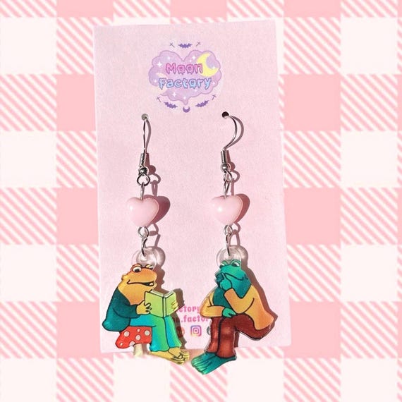 Toad and Frog earrings cottagecore jewelry kawaii dangle earrings