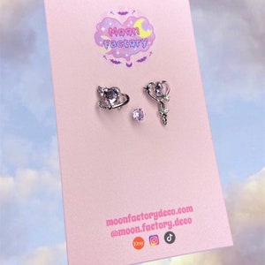 Sailor Moon earrings studs set earring stack set minimalist jewelry kawaii earrings aesthetic anime earrings cartilage tragus gifts for her
