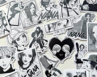 Punk anime stickers nanas junk journal stickers mystery aesthetic sticker pack of 10 for Journaling, Planners, Scrapbooking