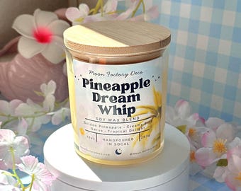 Pineapple Dream Whip Scented Candle | Pineapple Soft Serve Candle | Tropical Summer Fragrance | Kawaii Home Decor |