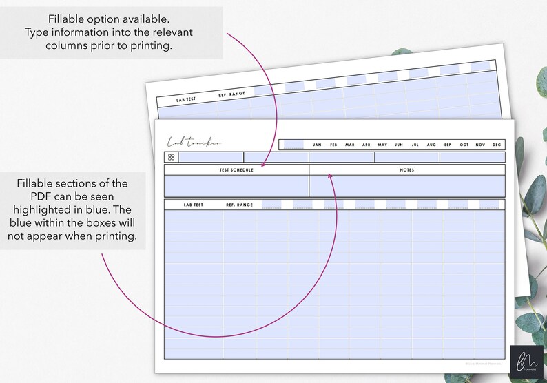 Printable and Fillable Medical Lab Test Results Tracker | Printable ...