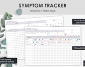 Printable Monthly Symptom Tracker | Chart Monthly Symptom Frequency & Severity | Instant Download