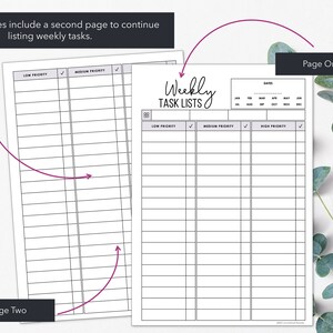 Weekly Task List Printable | Prioritize Weekly Tasks to Manage Brain ...