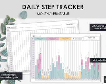 Registro mensual de pasos / Gráfico del total de pasos diarios / Monitorea tus objetivos diarios de fitness y rehabilitación / Descarga instantánea