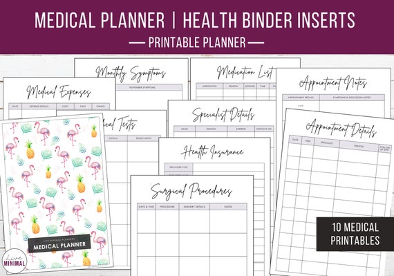 Medical Health Planner Health Binder Printables Manage | Etsy