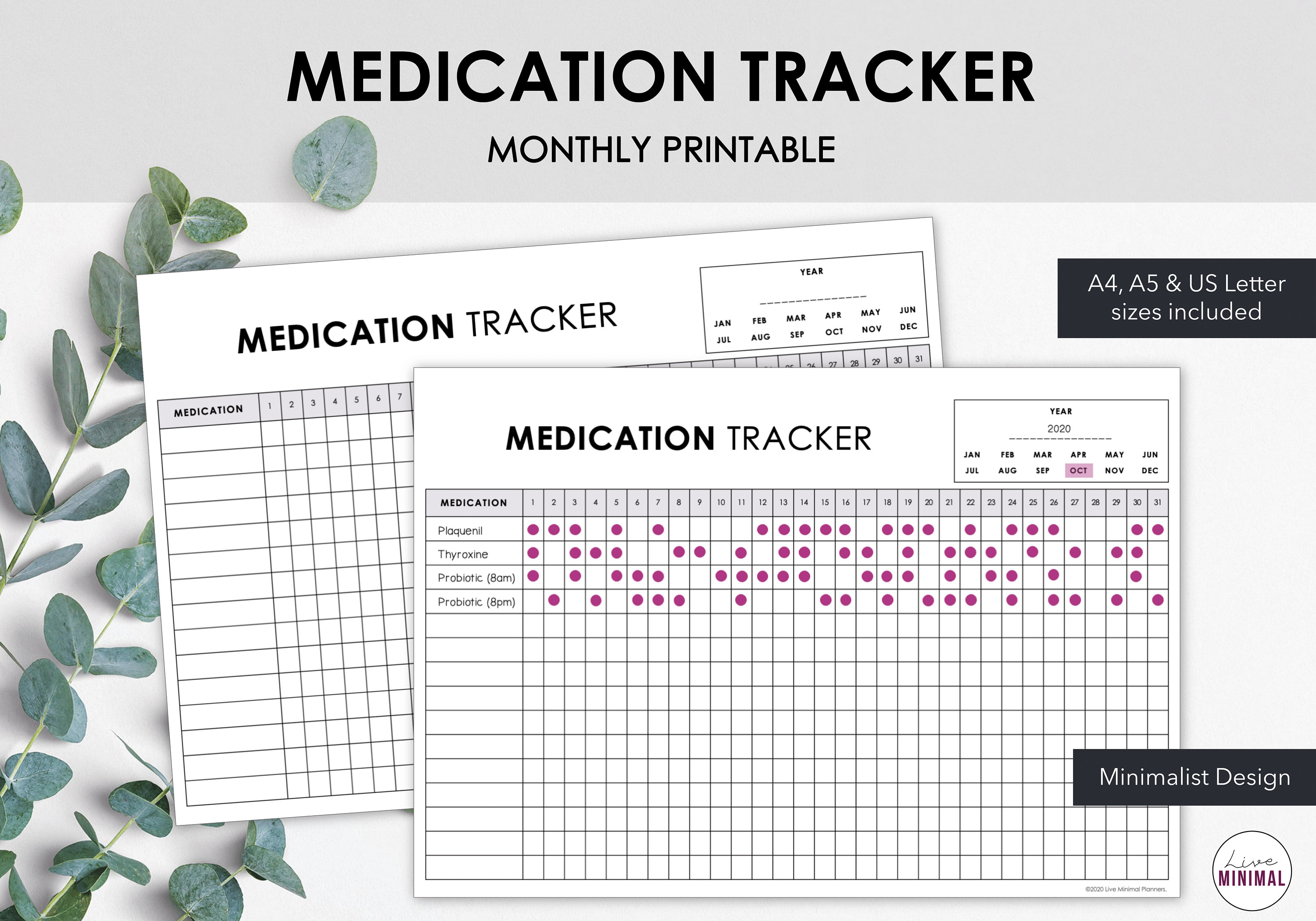 Medication Track Printable Medication Tracker | Track Monthly Medication Intake ...