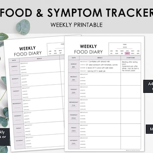 Food and Symptom Tracker | Track Meals and Allergies | Minimalist Design | Food Diary and Food Allergy Tracker | Instant Download