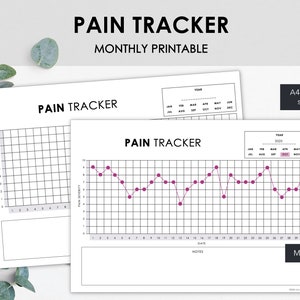 Printable Pain Tracker | Track Monthly Pain Severity | Minimalist Design | Instant Download