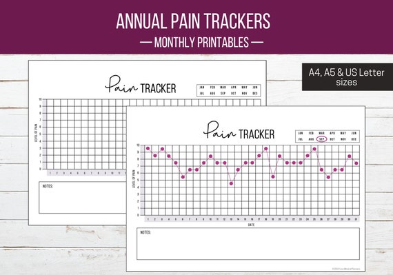 Monthly Pain Tracker Printable Instant Download | Etsy