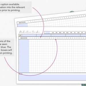 Printable and Fillable Monthly Medication Tracker Chart Monthly Medication Intake Instant Download image 4