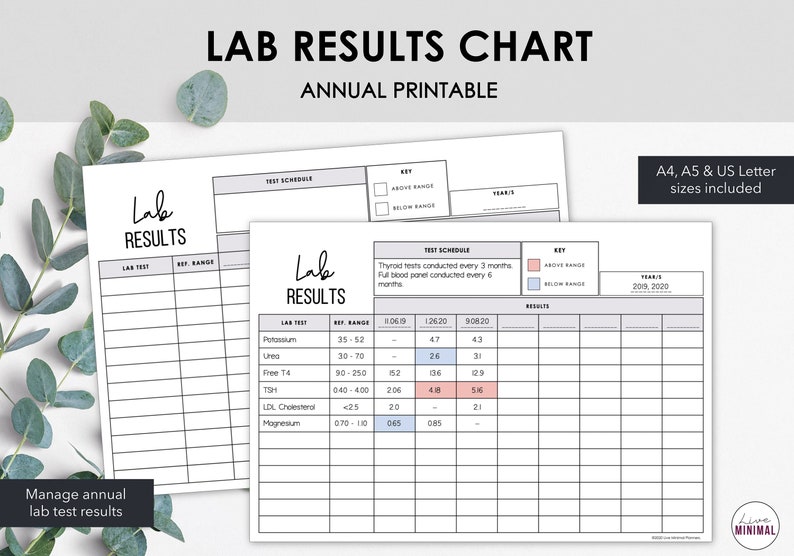Lab Results Chart Template Lab Results Chart Template
