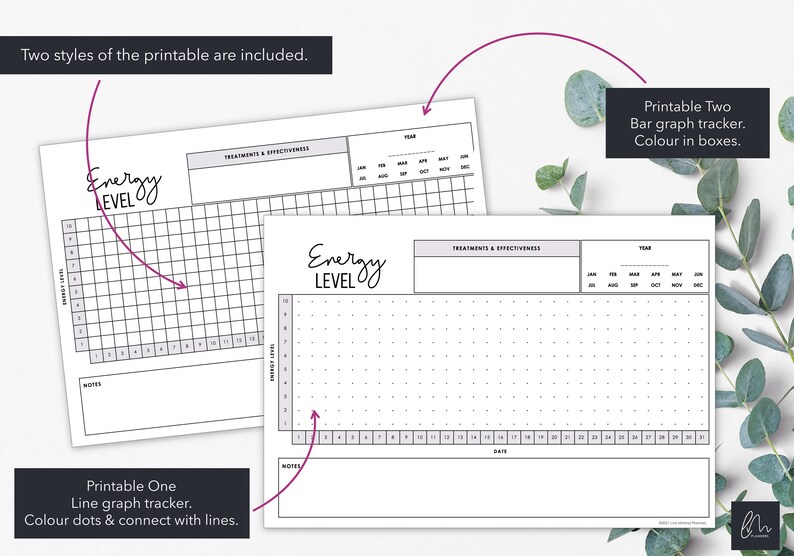 Monthly Energy Level Tracker Printable Track Daily Energy Etsy Canada