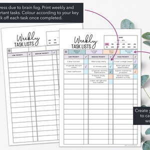 Weekly Task List Printable | Prioritize Weekly Tasks to Manage Brain ...