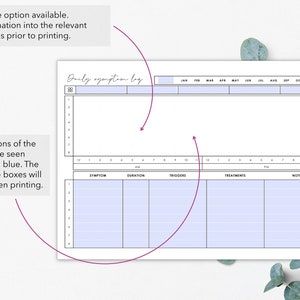 Printable and Fillable Daily Symptom Tracker to Chart Daily Symptom ...