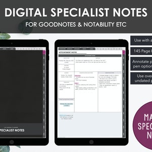 Undatierter Digital Fachmann Notizen Planer | Digitaler Chronischer Krankheits-Planer | Verlinkt mit Woche auf einer Seite | Sofort Download