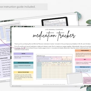Printable and Fillable Medication Tracker to Chart Monthly Medication ...