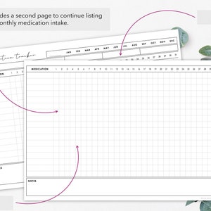 Printable and Fillable Monthly Medication Tracker Chart Monthly Medication Intake Instant Download image 3