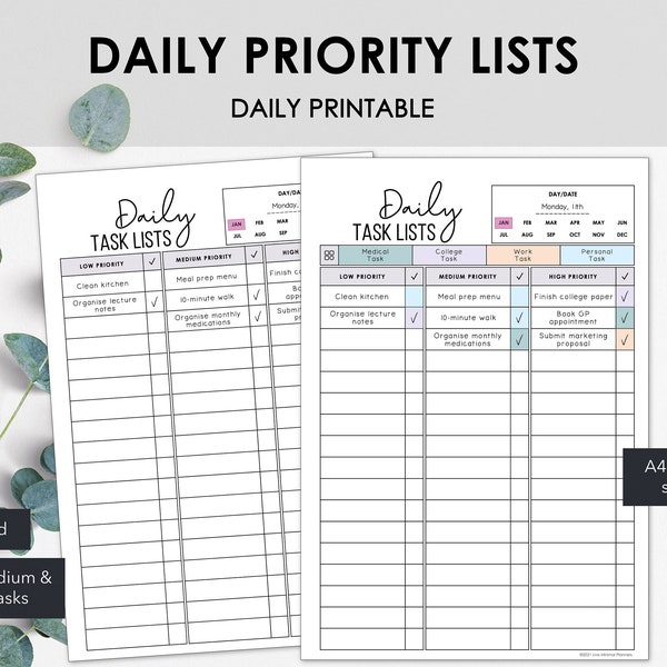 Weekly Task List Printable Prioritize Weekly Tasks to Manage Brain Fog ...