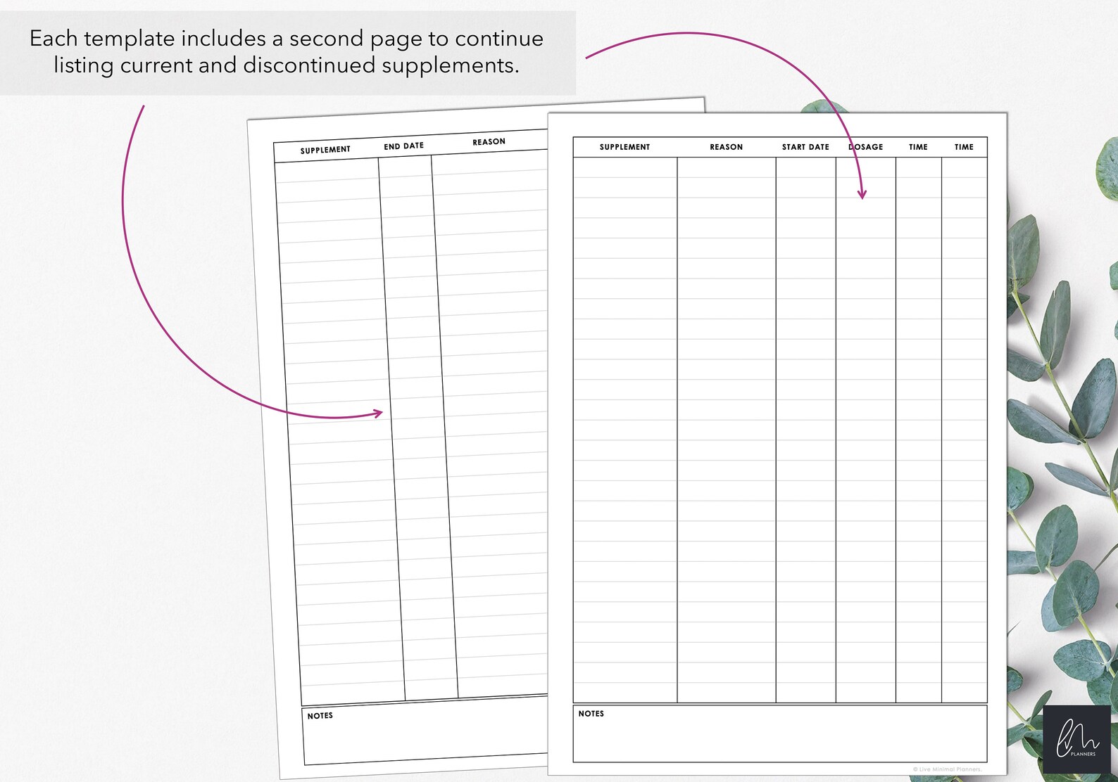 Supplement Sheet.pdf Printable and Fillable Supplement Lists – Manage Current & Discontinued ...