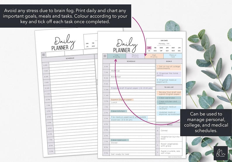 Daily Planner Printable Personal Daily Planner Productivity Tracker ...