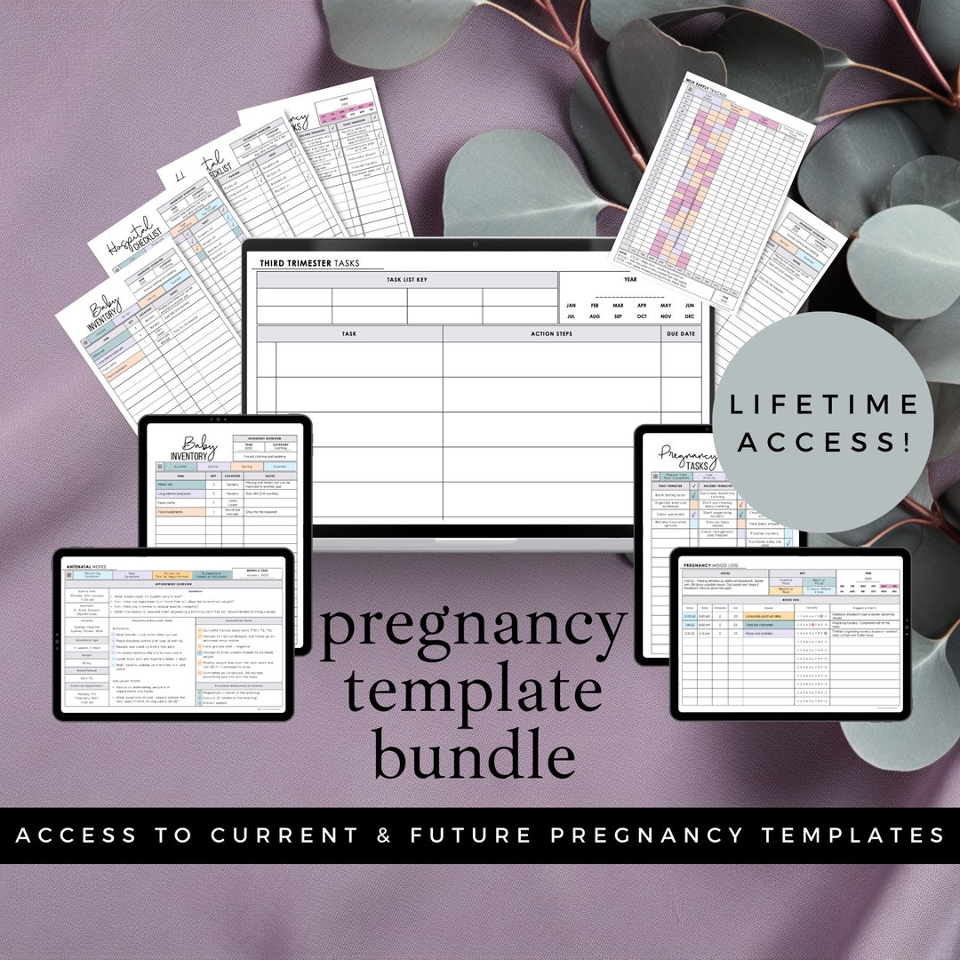 Lifetime Access Pregnancy & Postpartum Printables Bundle, Binders