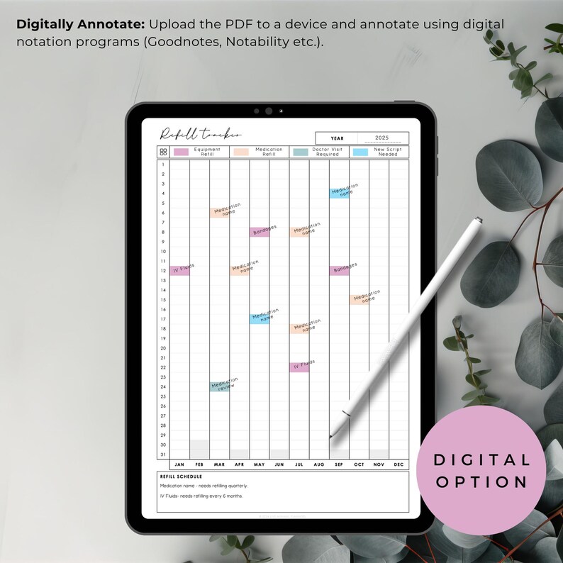 Printable and Fillable Annual Medication & Medical Supply Refill ...