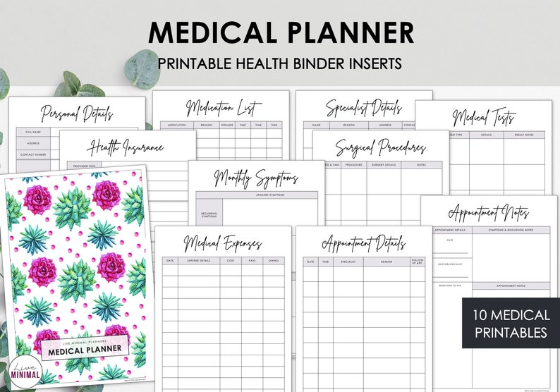 Medical Health Planner Health Binder Printables Manage - Etsy