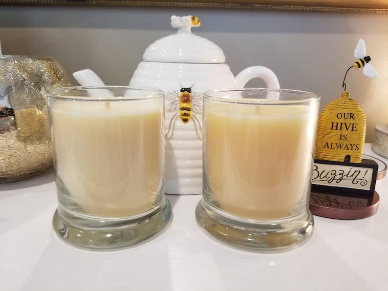 Beeswax Container Candles 100 Pure Beeswax Glass Jar Etsy